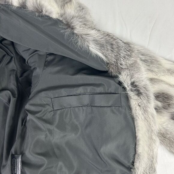 Adrienne Landau Fur Coat White Grey Soft Pure Rabbit Women's XL - Picture 12 of 16